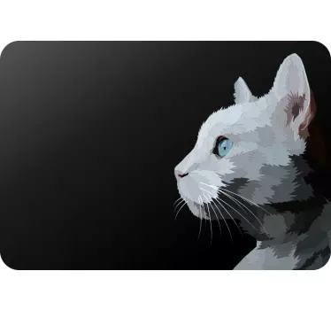 Notebook Aufkleber Katzengesicht mit blauen augen - TenStickers