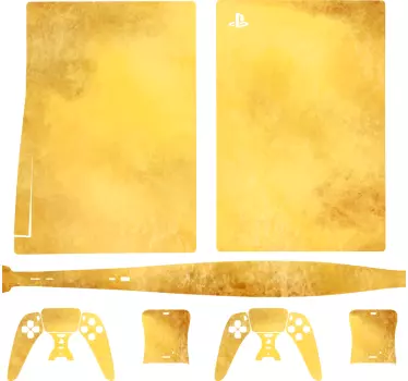 Gebürstete goldene PS5 Aufkleber - TenStickers