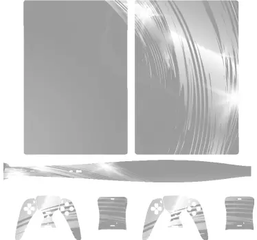 Glänzende silberne Ps5 Aufkleber - TenStickers