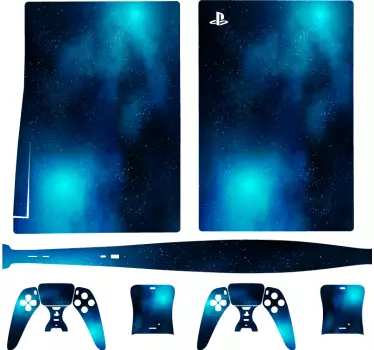 PS5 Skin Blaue galaxie - TenStickers