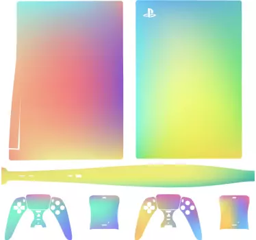 Hypnotische Regenbogenfarben PS5 Aufkleber - TenStickers
