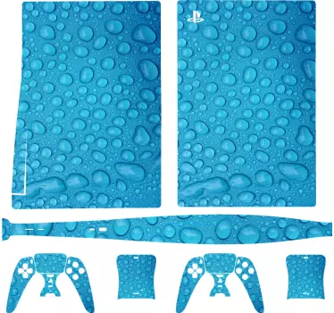 Ps5 skin mit blauen tropfen oberfläche - TenStickers