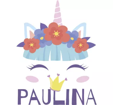 Wandtattoo kinderzimmer süßes einhorn gesicht - TenStickers