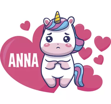 Wandtattoo kinderzimmer süßes einhorn herz - TenStickers