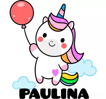 Wandtattoo kinderzimmer einhorn mit ballon - TenStickers