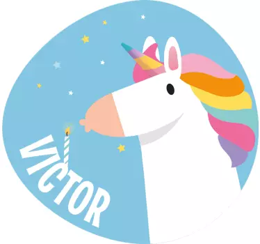 Wandtattoo kinderzimmer einhorn geburtstagsdesign - TenStickers