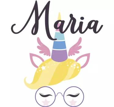 Wandtattoo kinderzimmer personalisierbares einhorn - TenStickers