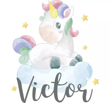 Wandtattoo kinderzimmer niedliches einhorn kunstwerk - TenStickers
