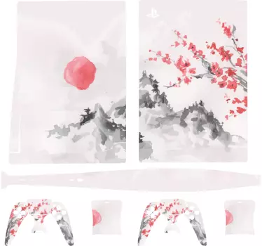 Landschaft im japanischen Stil PS5 Skin - TenStickers