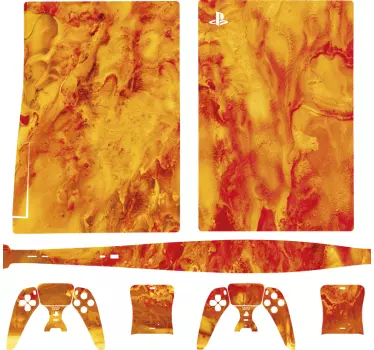Ps5 skin mit feuriger abstrakter textur - TenStickers