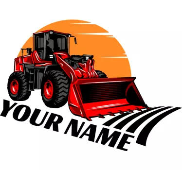 Wandtattoo Traktor mit Namen Sonnenuntergang - TenStickers