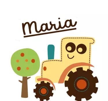 Wandtattoo kinderzimmer glückliche traktor szene - TenStickers