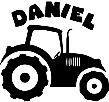 Wandtattoo Traktor Silhouette mit Namen - TenStickers