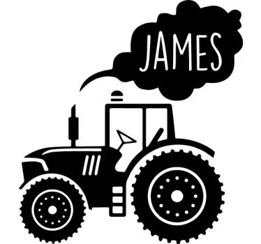 Wandtattoo Kinderzimmer Traktor mit Namen einfarbig - TenStickers