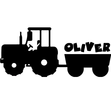 Wandtattoo kinderzimmer traktor mit namen personalisiert - TenStickers