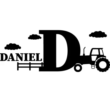 Wandtattoo kinderzimmer personalisierter traktor buchstabe - TenStickers