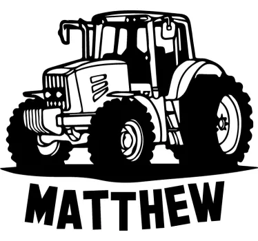 Wandtattoo Traktor Silhouette mit Name - TenStickers