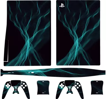 Ps5 skin mit dynamischen wellenmustern - TenStickers