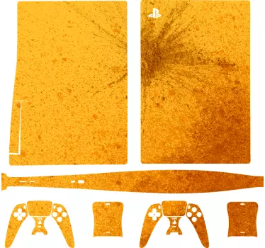 Ps5 skin mit strukturiertem goldenen panel - TenStickers