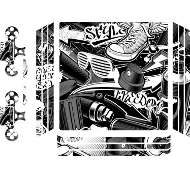 PS4 Skin Retro-graffiti - TenStickers