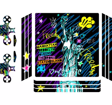 Ps4 aufkleber stadtlandschaft design - TenStickers