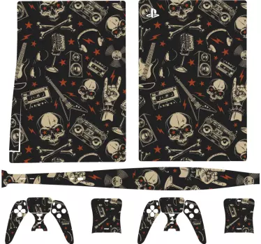 PS5 Skin schädel und musik - TenStickers