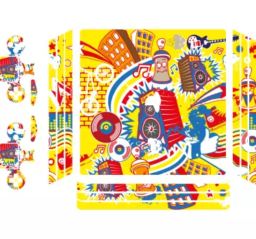 Ps4 aufkleber lebendige musikszene - TenStickers