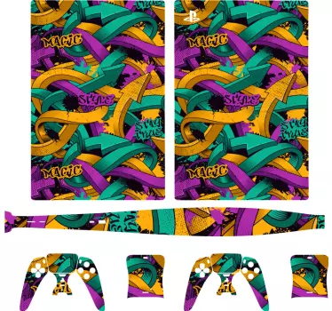 Ps5 skin im lebhaften geometrischen stil - TenStickers