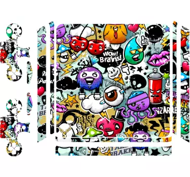 PS4 Skin Kunst graffiti Design - TenStickers