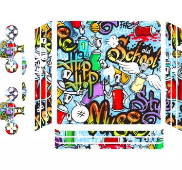 Ps4 aufkleber im lebhaften street style - TenStickers