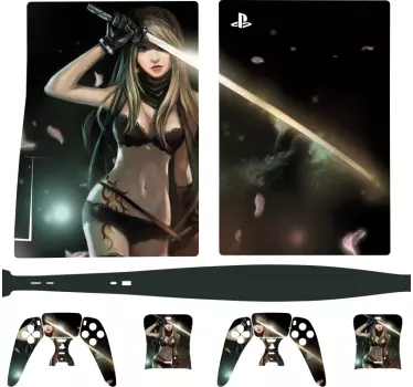 PS5 Skin Anime sexy frau - TenStickers