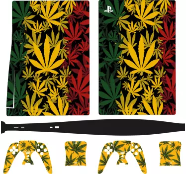 Ps5 skin mit blattdesign folie - TenStickers