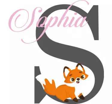 Wandtattoo kinderzimmer süßer fuchs buchstabe - TenStickers