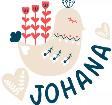 Wandtattoo kinderzimmer verspielter vogel nach wunsch - TenStickers