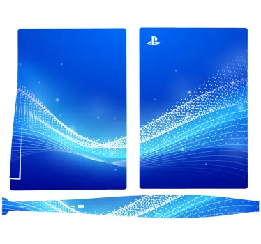Ps5 skin mit blauen wellenmotiven - TenStickers