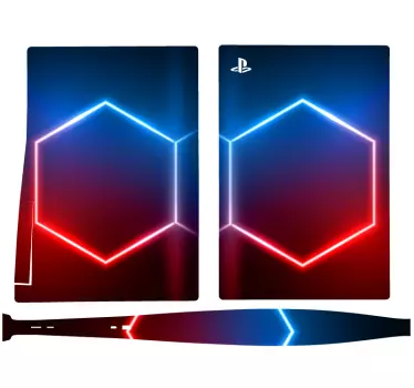 Ps5 skin mit hexagonalem lichtmuster - TenStickers