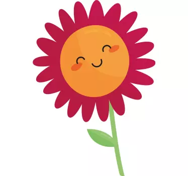 Laptop Aufkleber Glückliche Blume lächelnd - TenStickers