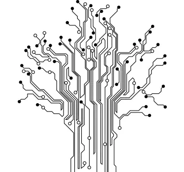 Wandtattoo Schaltkreis Baum - TenStickers