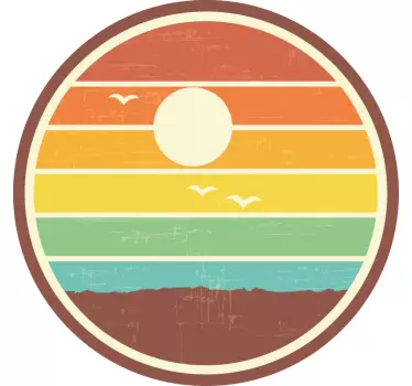Wandtattoo Retro Hier kommt das Design der sonne der 70er jahre - TenStickers