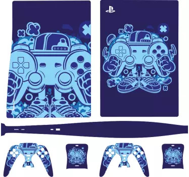Ps5 skin gaming controller design - TenStickers