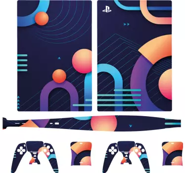 Ps5 skin geometrische kunstformen - TenStickers