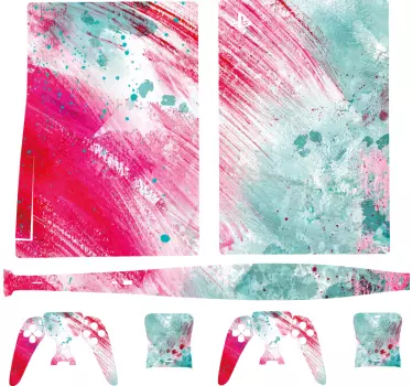 PS5 Skin Abstraktes aquarellmuster - TenStickers