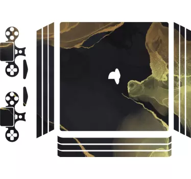 Ps4 aufkleber mit goldenem adermuster - TenStickers