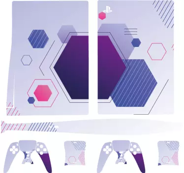 Ps5 skin mit hexagonalem design - TenStickers