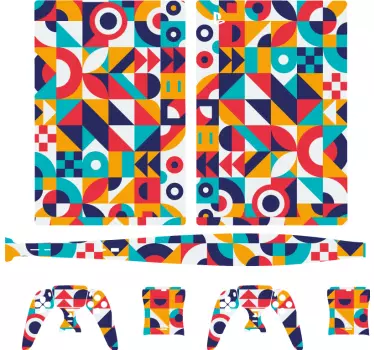 Ps5 skin mit lebendigen geometrischen mustern - TenStickers
