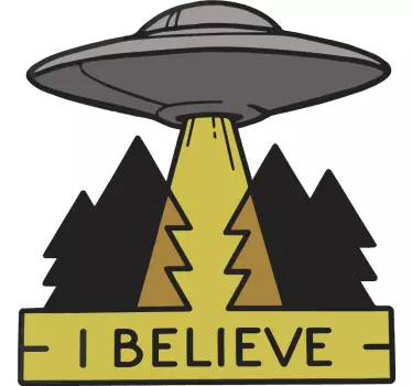 Laptop aufkleber ufo und wald - TenStickers