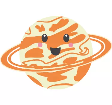 Laptop Aufkleber Saturn mit Gesicht - TenStickers