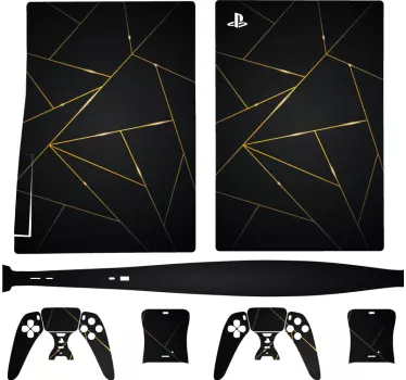 Goldene polygonale Linien PS5 Skin - TenStickers