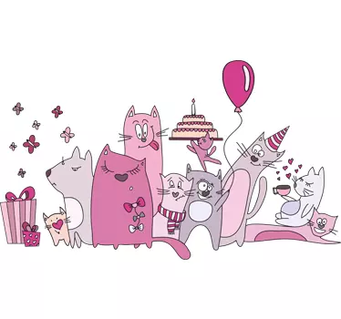Katzengeburtstag Aufkleber - TenStickers
