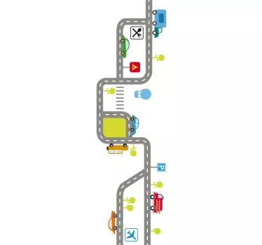 Wandtattoo Kinderzimmer mit Straße - TenStickers